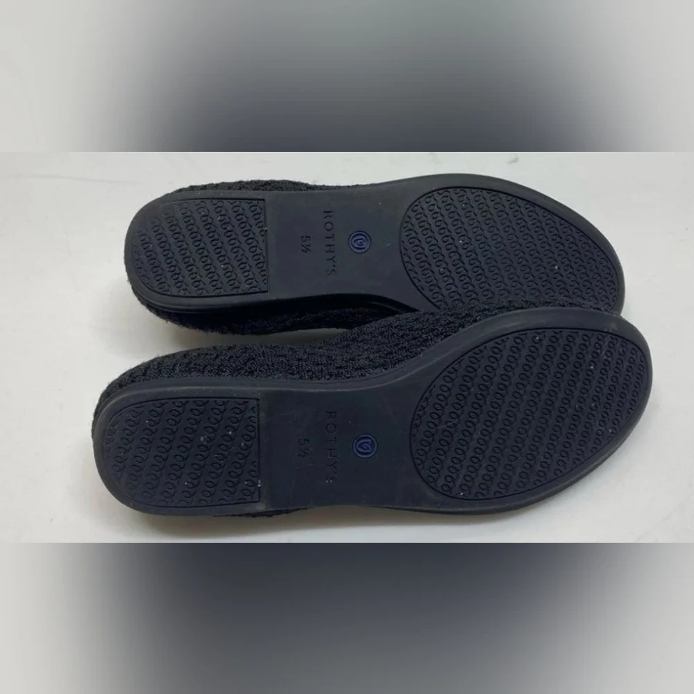 Rothy’s The Loafer Black Honeycomb Black Woven Flats Women Size W5.5_6